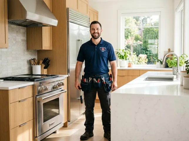 Appliance Repair Hero technician in a Brunswick, MD kitchen after an appliance repair